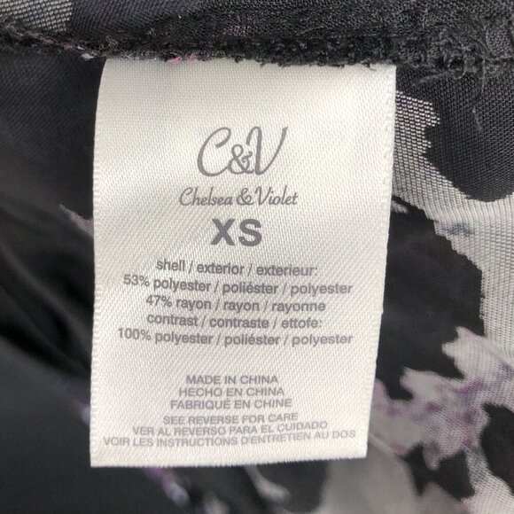 Chelsea & Violet Women's Sheer Velvet Burnout Floral Long Kimono Robe XS Black - Picture 5 of 6